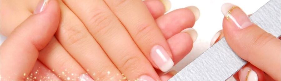 Natural manicure with nail file