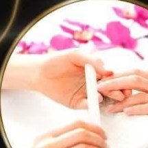 Manicure in progress